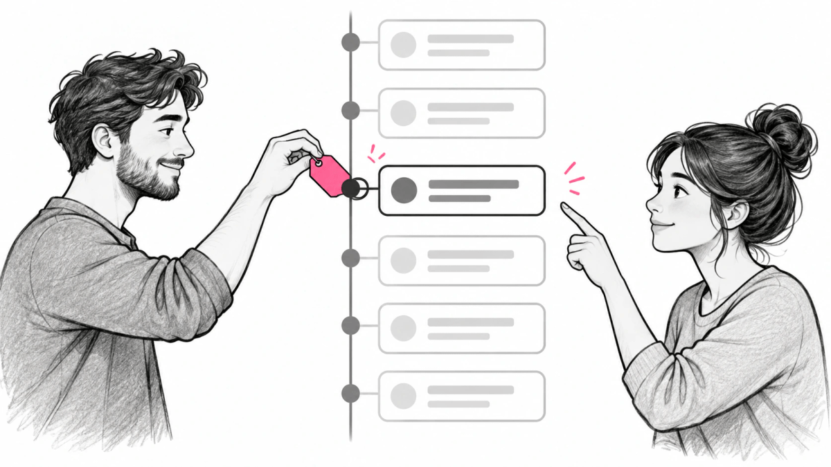 A release tag is a named marker attached to a specific commit and can be checked out or shared.